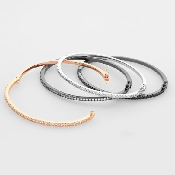 NEW Pave CZ Diamond Bangle Cuff Bracelet NWT - Picture 3 of 4